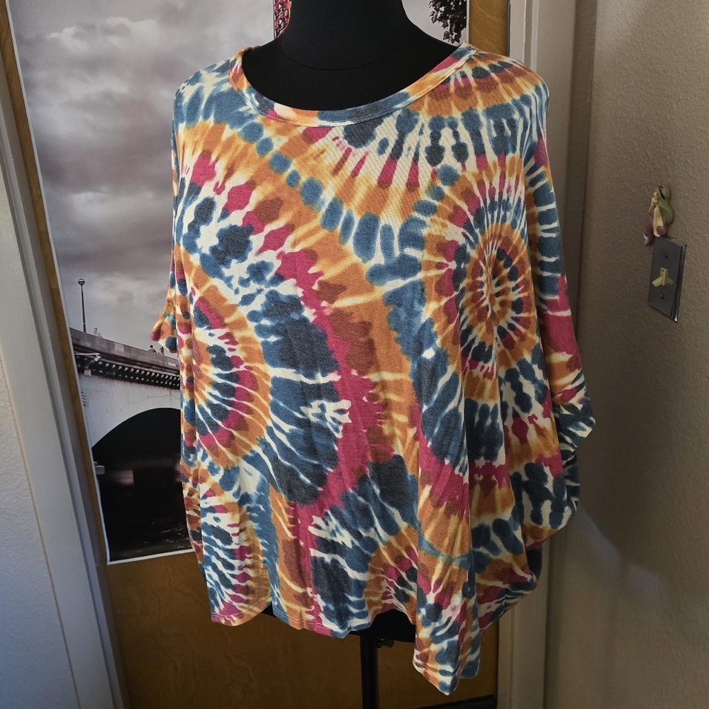 #0445 2X+ NEW ANDRÈE BY UNIT Boho Oversized Dohlman Slv Top 46ptp  28-33Lng SOFT